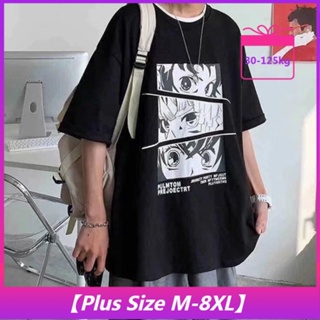 【Plus Size M-8XL】เสื้อยืดแขนสั้น แบบสวมหัว พิมพ์ลายการ์ตูนญี่ปุ่น สําหรับผู้ชาย