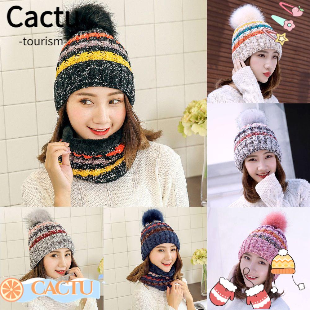 cactu-หมวก-ผ้าพันคอ-เหมาะกับฤดูหนาว-อบอุ่น-น่ารัก-มีฮู้ด-สําหรับเด็กผู้หญิง