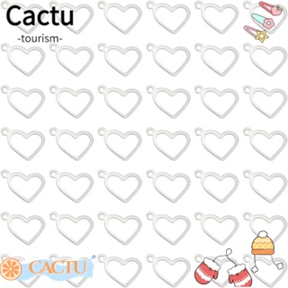 Cactu จี้โลหะ รูปหัวใจ สีเงิน แฮนด์เมด สําหรับคนรักงานฝีมือ DIY