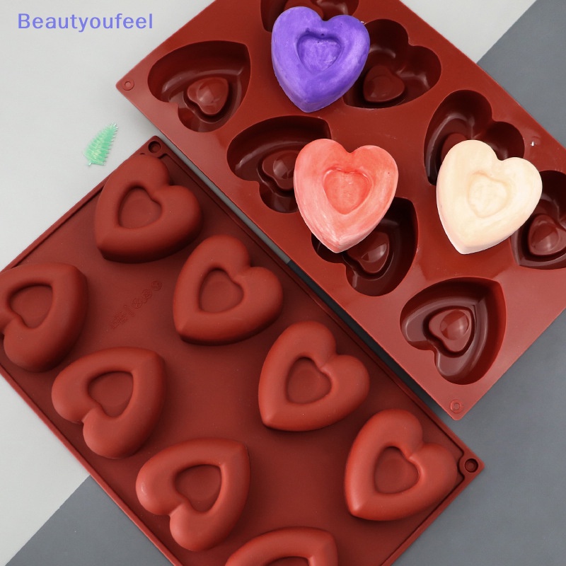 beautyoufeel-แม่พิมพ์ซิลิโคน-รูปหัวใจ-8-ช่อง-สําหรับทําช็อคโกแลต-บิสกิต-เบเกอรี่-diy