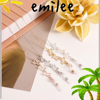 Emilee สายโซ่คล้องแว่นตา แบบโลหะ ป้องกันการสูญหาย สําหรับเล่นกีฬา