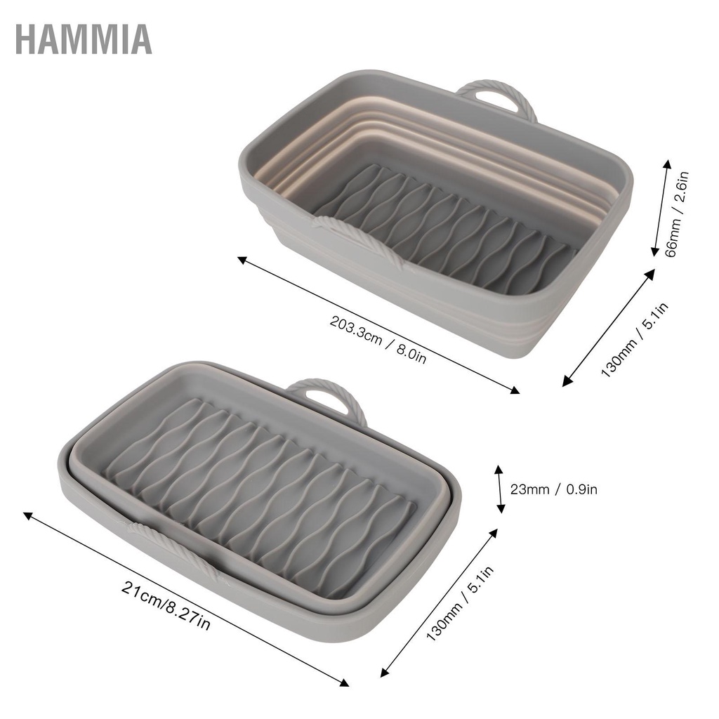 hammia-หม้อทอดซิลิโคนแบบพับได้-liner-สี่เหลี่ยมผืนผ้าตะกร้าทอดซิลิโคนพร้อมที่จับสำหรับครอบครัวเบเกอรี่แคมป์ปิ้งบาร์บีคิว
