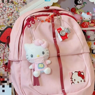 ใหม่ กระเป๋าเป้สะพายหลัง กระเป๋านักเรียน พิมพ์ลาย Hello kitty กันน้ํา ความจุเยอะ เหมาะกับการเดินทางกลางแจ้ง สําหรับผู้หญิง