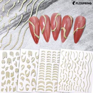 Flospring สติกเกอร์เทป ลายกราฟฟิค 3D ไม่ซีดจาง บางมาก สําหรับตกแต่งเล็บ