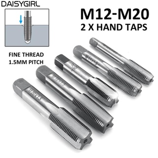 【DAISYG】2Pcs Right Hand M12-M20 High Speed Steel HSS Screw Thread Metric Plug Tap Pitch