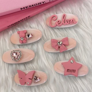 [RUBY] กิ๊บติดผม ประดับโบว์ ขนาดเล็ก สีชมพู น่ารัก เครื่องประดับแฟชั่น สําหรับผู้หญิง กิ๊บปากเป็ดเทียม น่ารัก ตกแต่งสําหรับผู้หญิง