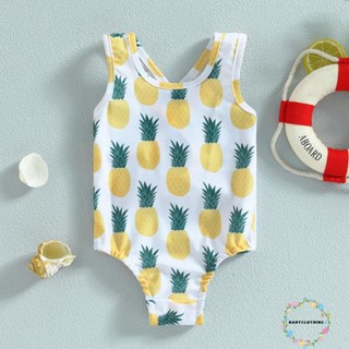 Babyclothes- ชุดว่ายน้ํา รอมเปอร์ แขนกุด คอกลม พิมพ์ลายสับปะรด แฟชั่นฤดูร้อน สําหรับเด็กผู้หญิง