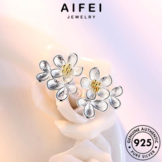 AIFEI JEWELRY หนีบ ตุ้มหู Silver ต้นฉบับ แท้ 925 เกาหลี ต่างหู เครื่องประดับ ห่วง เครื่องประดับ ดอกทานตะวันอารมณ์ เงิน ผู้หญิง แฟชั่น E227