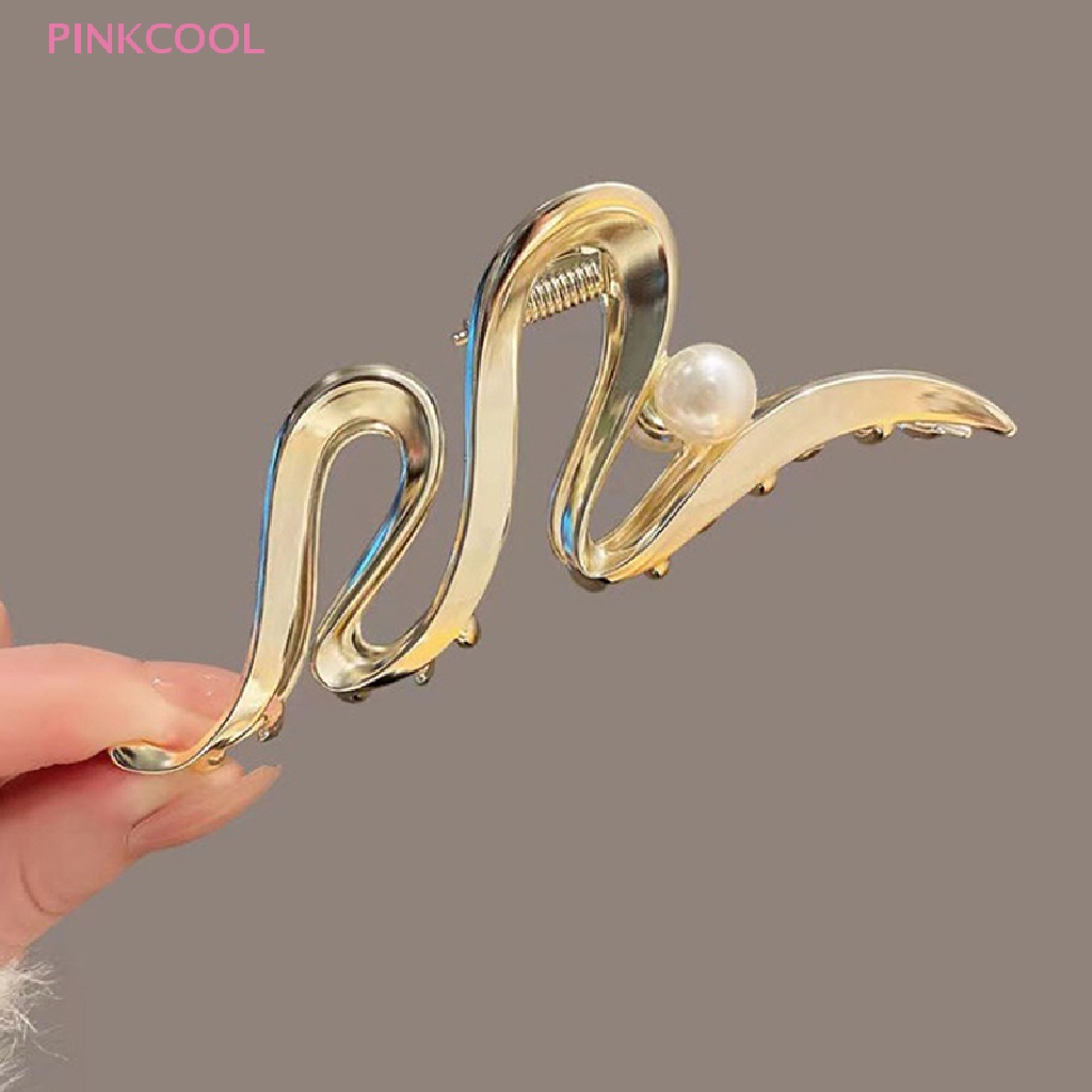 pinkcool-กิ๊บติดผมหางม้า-โลหะผสม-ไข่มุก-สีทอง-11-5-ซม-สําหรับผู้หญิง