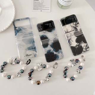 เคสโทรศัพท์มือถือ PC แบบแข็ง กันกระแทก พร้อมสายโซ่คล้อง สําหรับ Samsung Galaxy Z Flip 4 5G 3in1 Find N2 Flip 5G Samsung Galaxy Z Flip 3