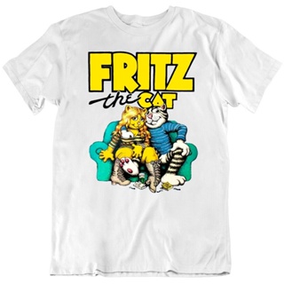 【hot tshirts】เสื้อยืด ผ้าฝ้าย ทรงหลวม พิมพ์ลายแมว Fritz แฟชั่นยอดนิยม สําหรับผู้ชาย2022