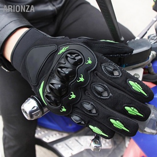 ARIONZA ถุงมือมอเตอร์ไซค์ Hard Knuckle Powersports Racing Full Finger ถุงมือกันลื่นสำหรับกีฬากลางแจ้ง
