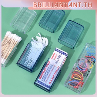 แบบพกพาโปร่งใสวัตถุขนาดเล็กกล่อง Travel แบบพกพาผ้าฝ้าย Swabs Band-Attachable Toothpicks ทันตกรรมไหมขัดฟันคลิป Sorting จัดฝุ่นพร้อมฝาปิด Bri