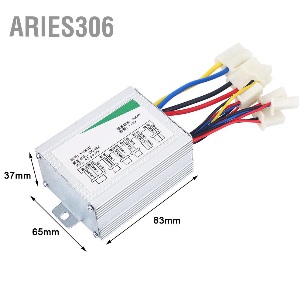 aries306-กล่องควบคุมแปรงมอเตอร์-48v-500w-สำหรับจักรยานไฟฟ้าสกู๊ตเตอร์-e-จักรยาน