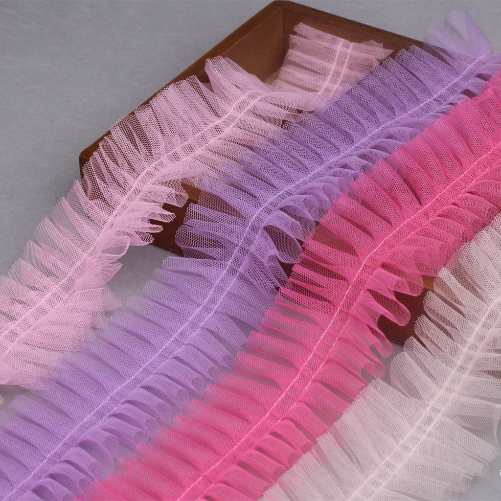 1mMulticolor Fluffy Rufflesลูกไม้Trimริบบิ้นเครื่องแต่งกายชุดหัตถกรรม ...