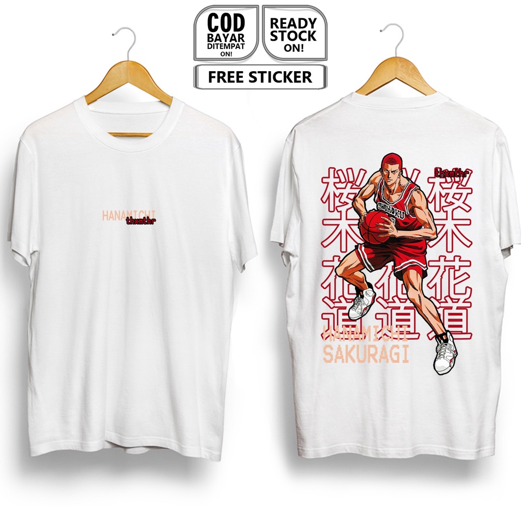 เสื้อยืดผ้าฝ้ายพิมพ์ลายตัวการ์ตูนญี่ปุ่น-sakuragi-ดอกไม้ถนนรอบการผลิตเสื้อยืดพิมพ์ลาย