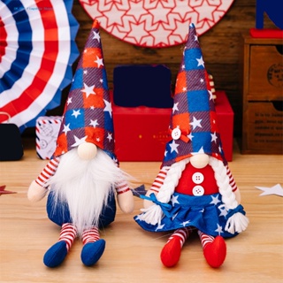 Dr.bei ตุ๊กตาโนมไร้หน้า 4th of July Party Martyr Memorial Gnome Us สําหรับงานเทศกาล ธงชาติ สําหรับตกแต่งบ้าน