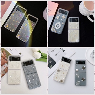 เคสป้องกันโทรศัพท์มือถือ แบบใส ลายการ์ตูนผีเสื้อ สําหรับ Samsung Galaxy Z Flip4 Z Flip3 Z Flip4 Z Flip3