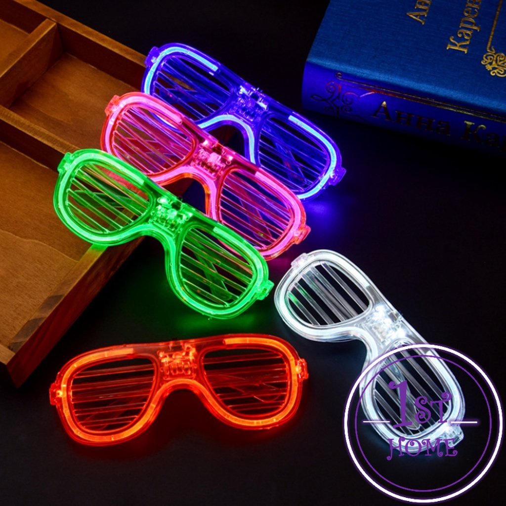 แว่นตาเรืองแสง-แว่นตาเรืองแสง-มีหลอดไฟ-led-คริสต์มาส-luminous-glasses