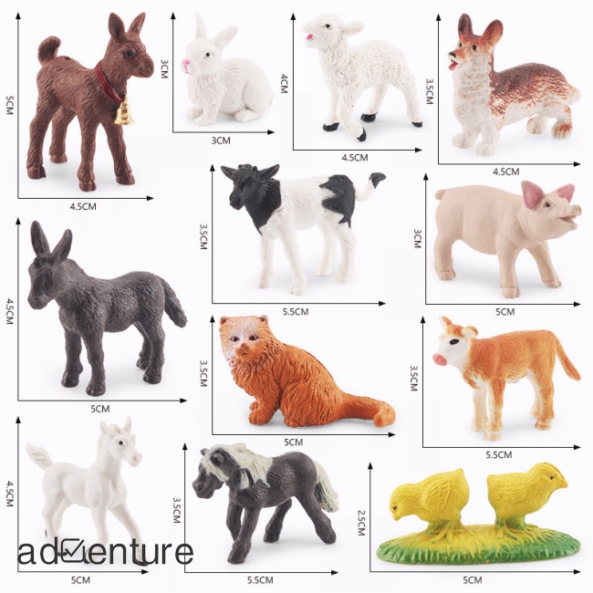 adven-โมเดลฟิกเกอร์-รูปฟาร์มสัตว์-ลูกสุนัข-ลูกแมวจําลอง-เสมือนจริง-ของขวัญวันเกิด-สําหรับเด็ก-12-ชิ้น
