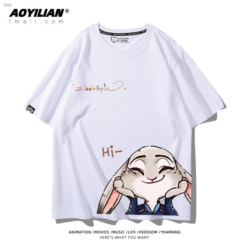 zootopia-judy-nick-ร่วมเสื้อยืดคู่อะนิเมะอุปกรณ์ต่อพ่วง