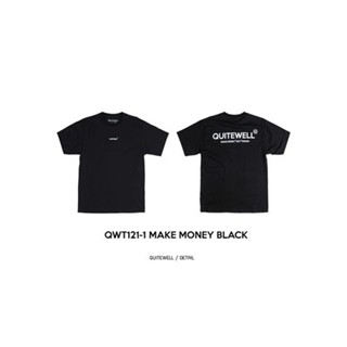 พร้อมส่ง ผ้าฝ้ายบริสุทธิ์ QWT121-1 MAKE MONEY BLACK T-shirt