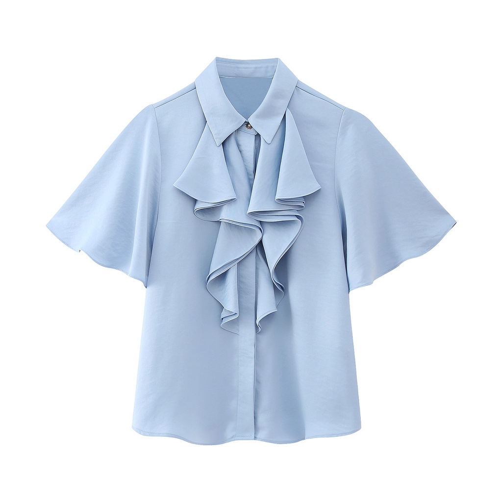 ใหม่-เสื้อเชิ้ตแขนสั้น-ผ้าซาติน-ผ้าไหม-สไตล์ยุโรป-และอเมริกา