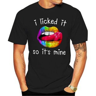 เสื้อยืด พิมพ์ลายการ์ตูน I Licked It So It Mine Lgbt Gay Pride สําหรับผู้ชาย 0713Size S-5XL