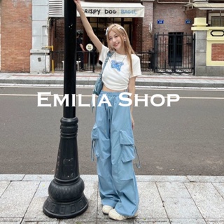 EMILIA SHOP กางเกงขายาว กางเกงเอวสูง ผู้หญิงสไตล์เกาหลี เสื้อผ้าแฟชั่นผู้หญิง y2k 2023 ใหม่ A23K04R 0529