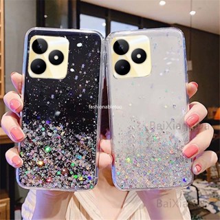 เคสโทรศัพท์มือถือ ซิลิโคนนุ่ม ใส กันกระแทก แต่งกลิตเตอร์ฟอยล์ ระยิบระยับ สําหรับ Realme C53 C51 C55 Nfc C53Nfc C51Nfc C55Nfc C 53 C 51 C 55 RealmeC53Nfc RealmeC51Nfc