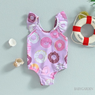 Babygarden-3-24 เดือน ชุดว่ายน้ํา รอมเปอร์ ลําลอง แขนกุด พิมพ์ลายการ์ตูนโดนัท ฤดูร้อน สําหรับเด็กผู้หญิง