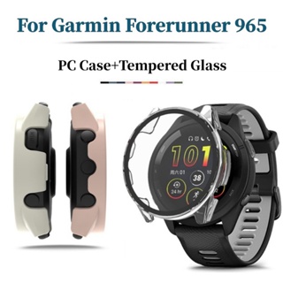 เคส PC แบบเต็ม สําหรับ Garmin Forerunner 965 Smart Watch ขอบแข็ง ป้องกันหน้าจอ กระจกกันรอย สําหรับ Forerunner 965 Bumper
