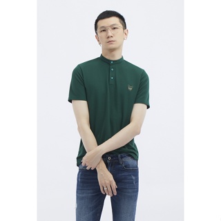 ESP เสื้อโปโลคอจีนเฟรนช์ชี่ ผู้ชาย สีเขียว | Stand Collar Frenchie Polo Shirt | 3785