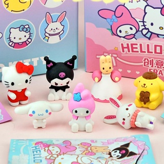 5 ชิ้น Sanrio น่ารัก Kawaii Mymelody Kuromi Cinnamoroll ดินสอยางลบนักเรียนเครื่องเขียนโรงเรียนสํานักงานอุปกรณ์ยางลบเด็กยางลบ