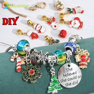 สร้อยข้อมือ จี้เกล็ดหิมะ ซานตาคลอส ต้นคริสต์มาส แฮนด์เมด DIY