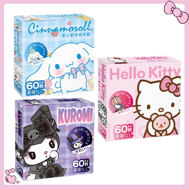 สติกเกอร์-ลายการ์ตูน-hello-kitty-guka-sanrio-kuromi-cinnamoroll-น่ารัก-สําหรับติดตกแต่งสมุด-60-ชิ้น-ต่อกล่อง