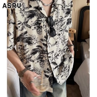 ASRV เสื้อลายดอกสไตล์ฮ่องกงชายแขนสั้นชายเสื้อไทยลายดอก