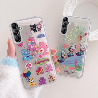 เคสโทรศัพท์มือถือแบบใส มีทรายไหล แต่งกลิตเตอร์ ลายหมีน่ารัก สําหรับ Samsung Galaxy A14 A24 A34 A54 A13 A23 A33 A53 A73 A11 A21S A31 A51 A71 A10 A20 A30 A50S A30S A70 M51 A9 A7 2018
