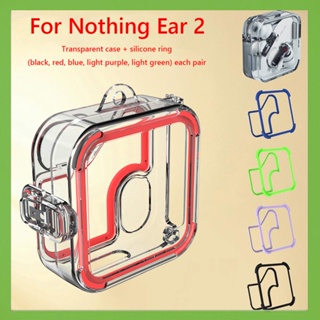 เคสหูฟัง พร้อมแหวนซิลิโคน 5 คู่ สําหรับ Nothing Ear 2