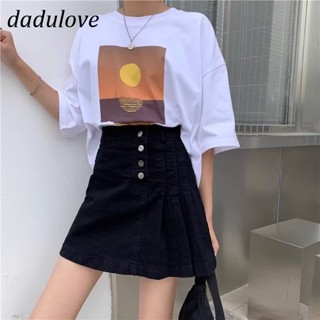 DaDulove💕 New American Ins High Street Thin Pleated Skirt Niche High Waist A- line Skirt Large Size Bag Hip Skirt