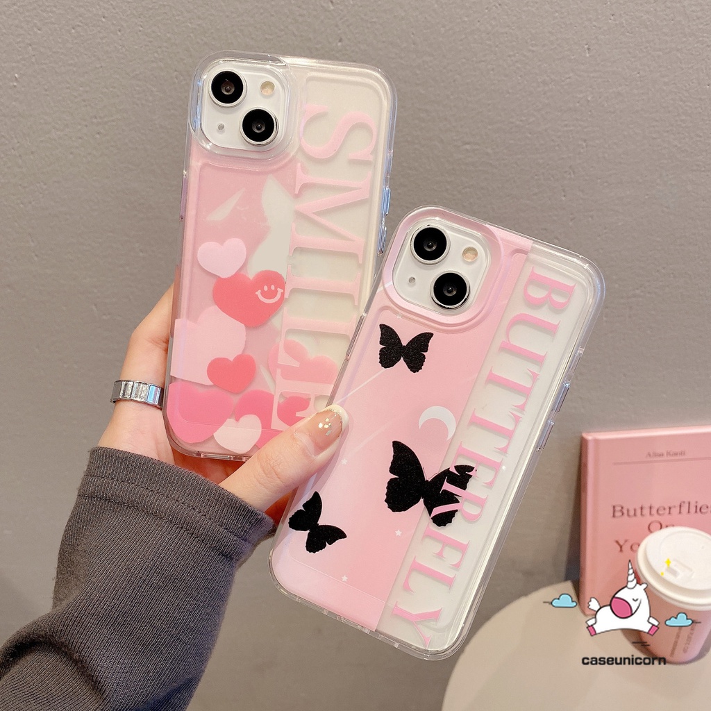 เคสโทรศัพท์มือถือแบบนิ่ม-ลายผีเสื้อ-สีดํา-สีชมพู-สําหรับ-samsung-a13-a04-a14-a23-a12-a03-a04e-a50-a53-a10-a04s-a32-a71-a33-a03s-a73-a11-a20-a31-a02-a22-a21s-a52s-a72-a51-a20s-a52-a50s