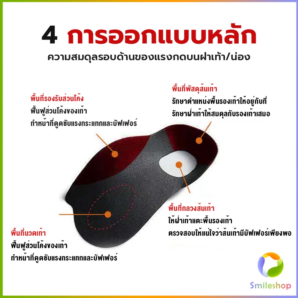 smileshop-แผ่นรองเท้าสำหรับแก้เท้าแบน-1-คู่-กระดูก-ปรับ-โค้ง-ซัพพอร์ต-พื้นรองเท้า-บรรเทาอาการปวด-arch-pad