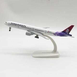 โมเดลเครื่องบินจําลอง Hawaii B777 โลหะผสม พร้อมล้อ ของเล่นสําหรับเด็ก 20 ซม.