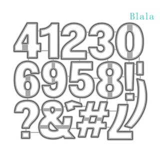 แผ่นแม่แบบโลหะ ตัดลายนูน รูปตัวเลข Blala DIY สําหรับตกแต่งสมุดภาพ อัลบั้ม กระดาษ การ์ด แม่แบบ