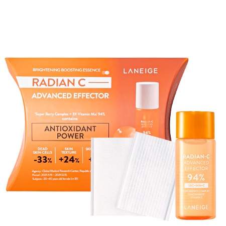 laneige-radian-c-advanced-effector-sampling-kit-2-items-เอสเซนส์บูสผิว