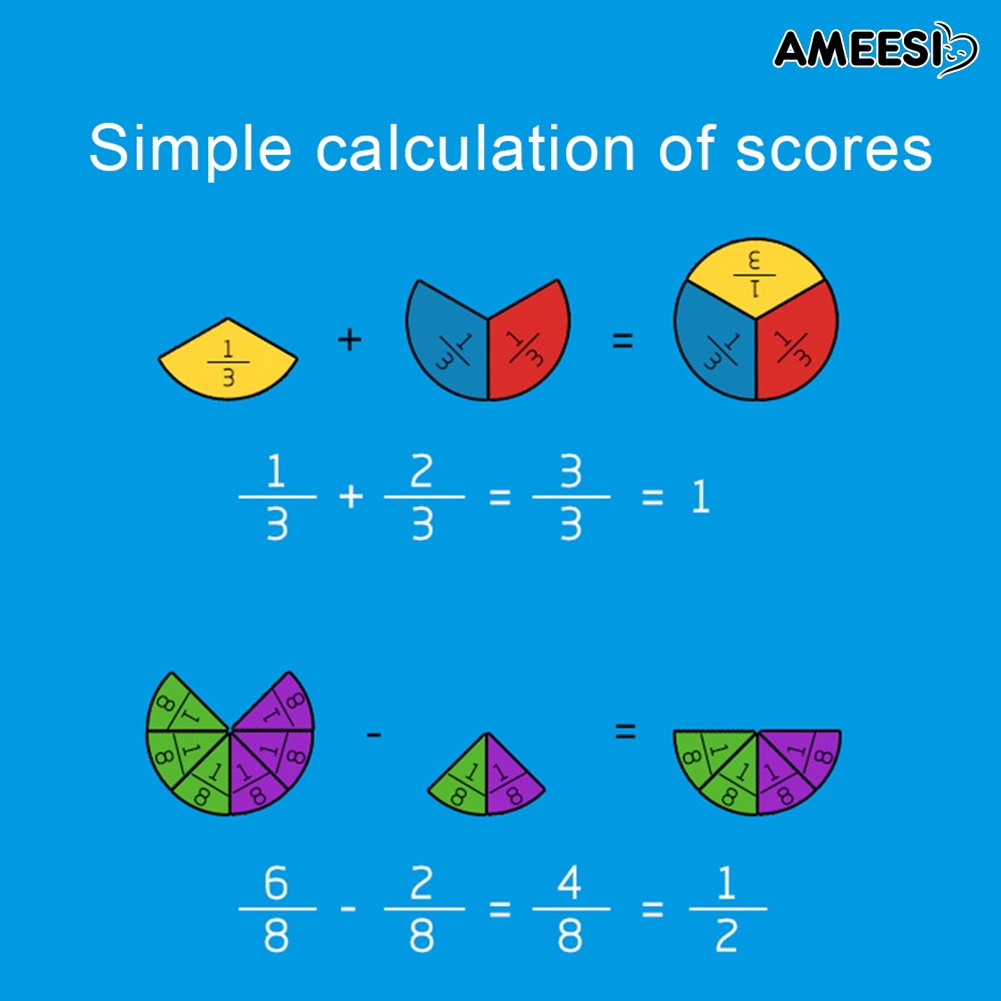 ameesi-7-ชิ้น-เซต-เด็ก-วงกลม-เศษส่วน-นับคณิตศาสตร์-การเรียนรู้-การศึกษา-ของเล่นเด็ก