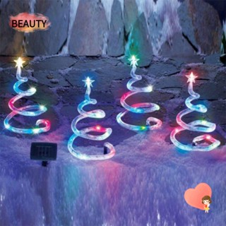 Beauty โคมไฟ LED 4 In 1 แบบเกลียว รูปดาว สําหรับตกแต่งต้นคริสต์มาส