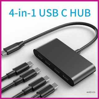 Aod ฮับแยกข้อมูล USB C 4 พอร์ต Type C อลูมิเนียม น้ําหนักเบา