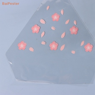 [BaiPester] ถุงแม่พิมพ์ ทรงสามเหลี่ยม ลายดอกซากุระ สําหรับทําซูชิ สาหร่ายทะเล เบนโตะ 50 ชิ้น