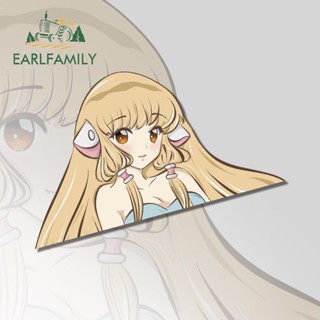 Earlfamily สติกเกอร์ ลายการ์ตูน Chobits Chi Peek ขนาด 13 ซม. x 7.5 ซม. แบบสร้างสรรค์ สําหรับติดตกแต่งกระจกรถยนต์